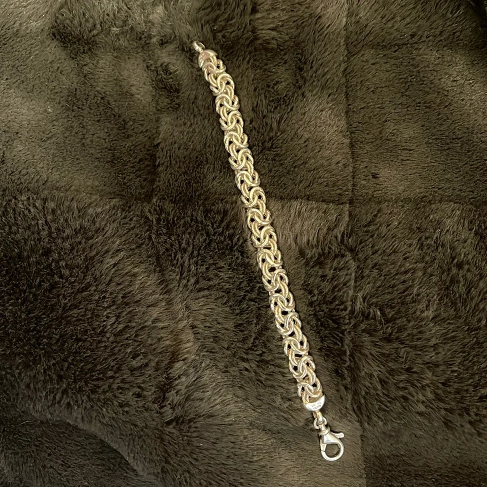 * Price Firm* Sterling Silver Byzantine Bracelet 7” - Picture 13 of 14